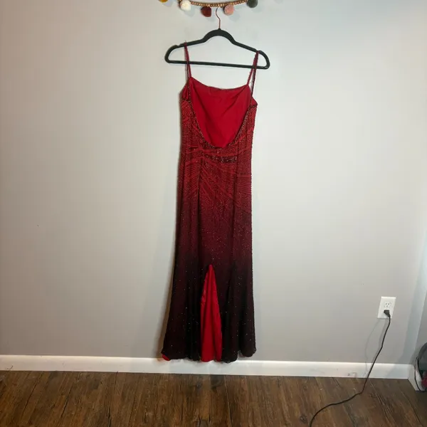 Vintage Y2K silk beaded ombre formal dress - Image 9