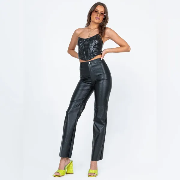 Princess Polly Macey Pants in Black Size 4 - Image 4