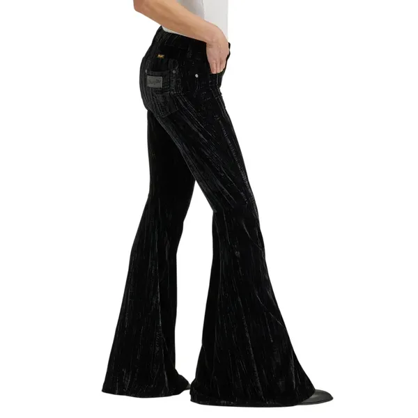 Wrangler Black Velvet High Rise Flare Pants - Image 10