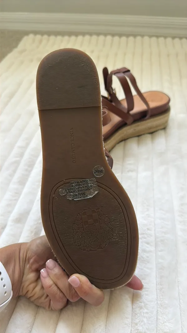 Vince Camuto Brown Platform Sandal Wedge - Image 2