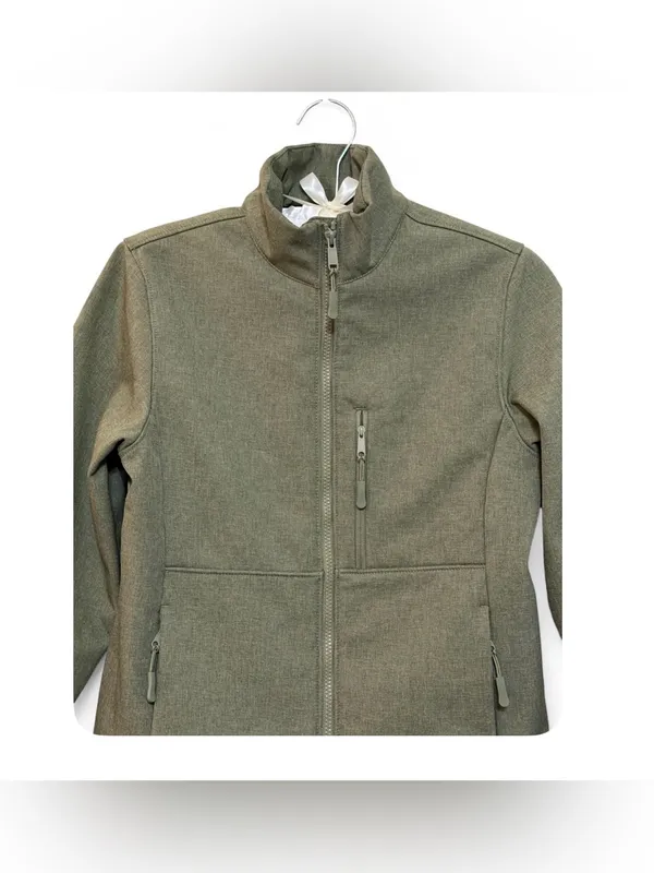 Quince Women’s Soft-shell Fleece Lined Full Zip Heather Olive Oil Jacket Size XS - Image 11