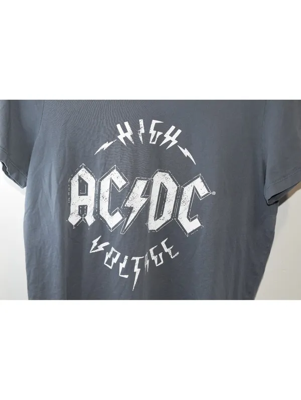 AC/DC High Voltage Graphic T-Shirt Medium Gray Vintage Style - Image 2