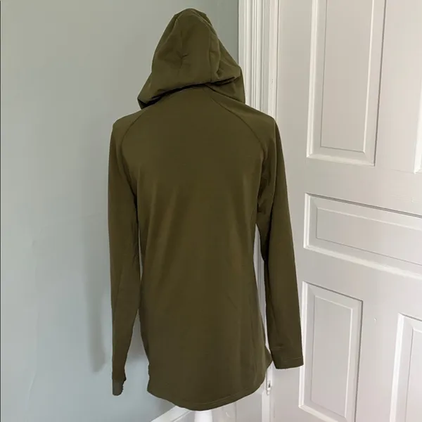 Gymshark Olive Green Hoodie Long Length‎ Stretch Size Small - Image 4
