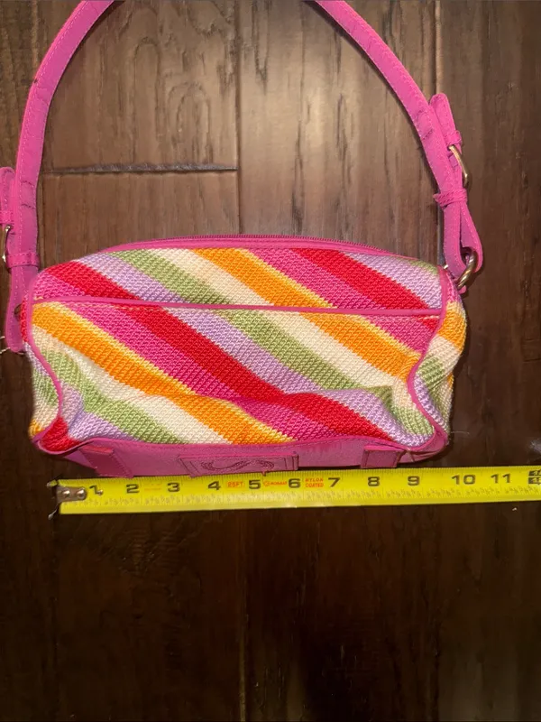 The Sak Colorful Diagonal Stripe Pink Shoulder Bag - Image 6