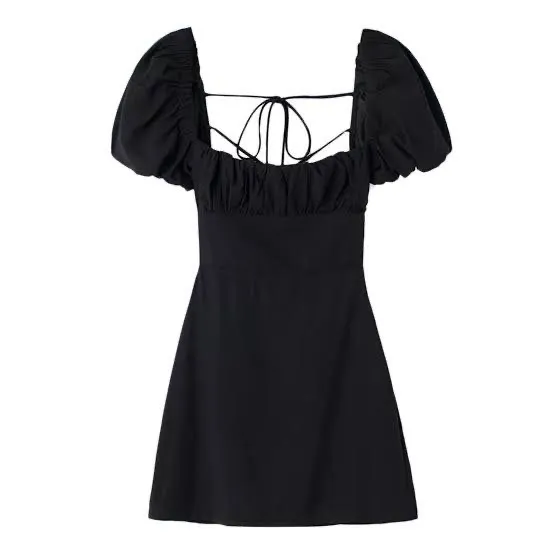 Zara Black Puff Sleeve Mini Dress - Image 3