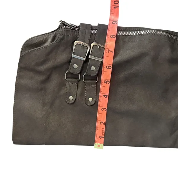 JustFab Carmona Over The Knee Boots Faux Suede Grey Moto Buckle‎ Women 10 Riding - Image 5