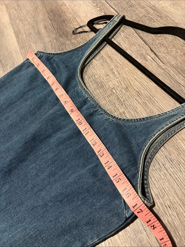 New With Tags small Wash Denim Pleated Dress Country Summer Preppy ZARA - Image 6