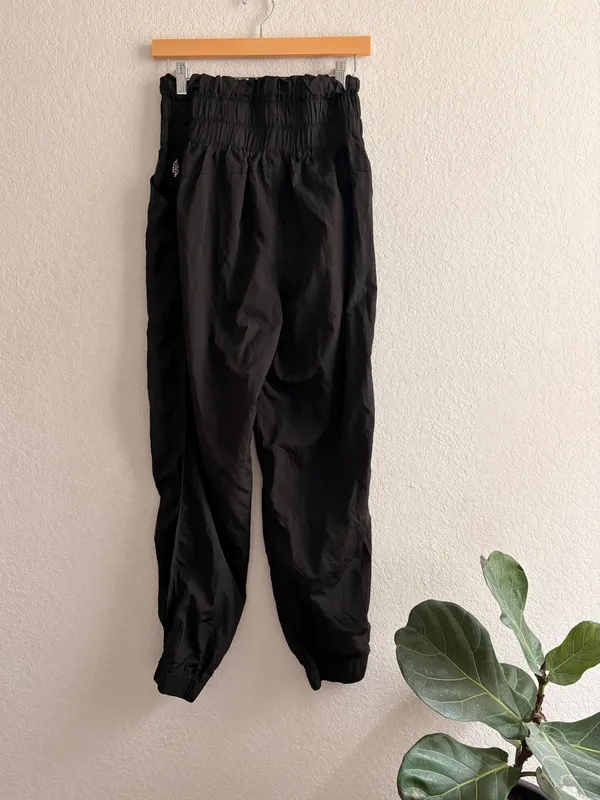 Free People Movement The Way Home Joggers Womens S Black High Waist Nylon - Image 2