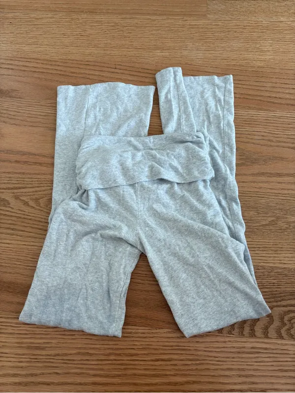 Abercrombie & Fitch Light Gray Wide-Leg Fold-Over Waist Pants - Image 5