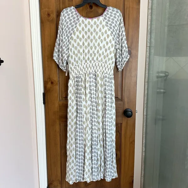 Nurture Westbound Maxi Dress Med Patchwork Boho Peasant Cottage Ren Fair NWT - Image 4