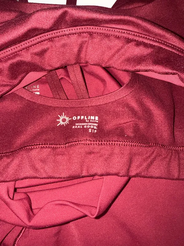 Offline by aerie dark red workout set leggings size S - Image 7