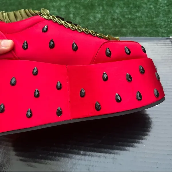 womens size 6 Strawberry shortcake X dolls kill Watermelon Platform Sneakers - Image 5