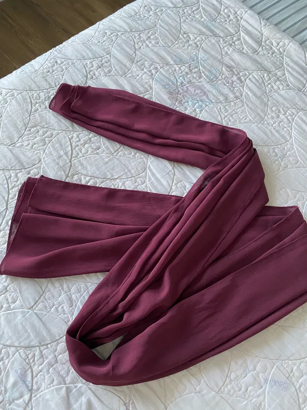 VOILE CHIC Premium Chiffon Deep Burgundy Hijab Scarf For Women - Image 4