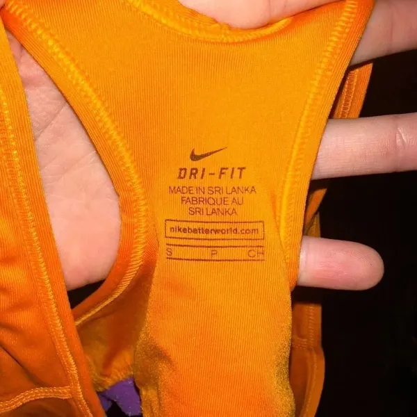 Nike orange & purple racerback Athleisure sports bra - Image 3