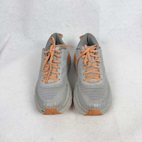 Hoka‎ Bondi 7 Running Shoes Womens 8.5 UK 7 Cushioned Road Sneakers Grey Orange - Image 4