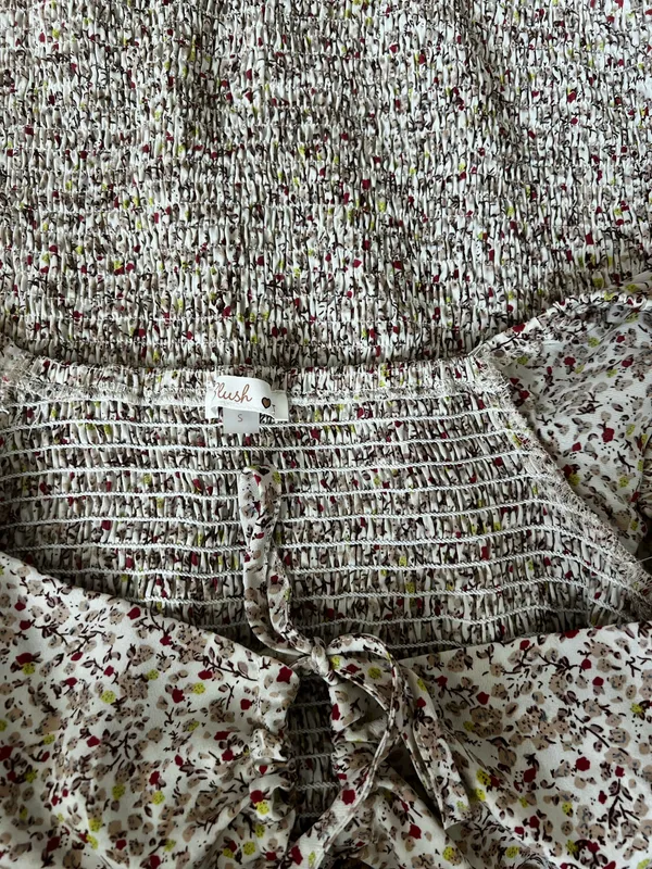 Floral Mini Dress White - Image 3