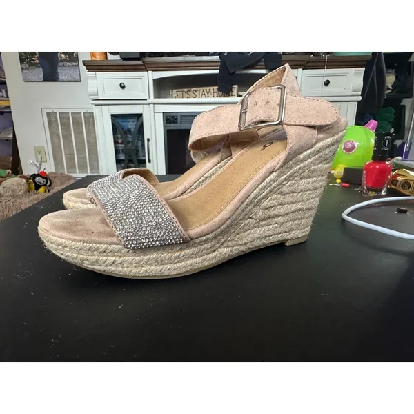 Rialto Beige Bling‎ Wedge Heels in 6 - Image 2