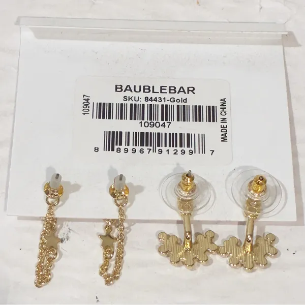 BAUBLEBAR Gold Tone Cosmic Couple Earring Set‎ 2 Pack NEW - Image 4