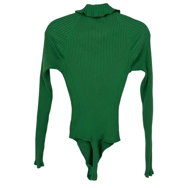 NWT Free People Intimately Ready For It Bodysuit Ribbed Knit Green Size Medium - Image 6
