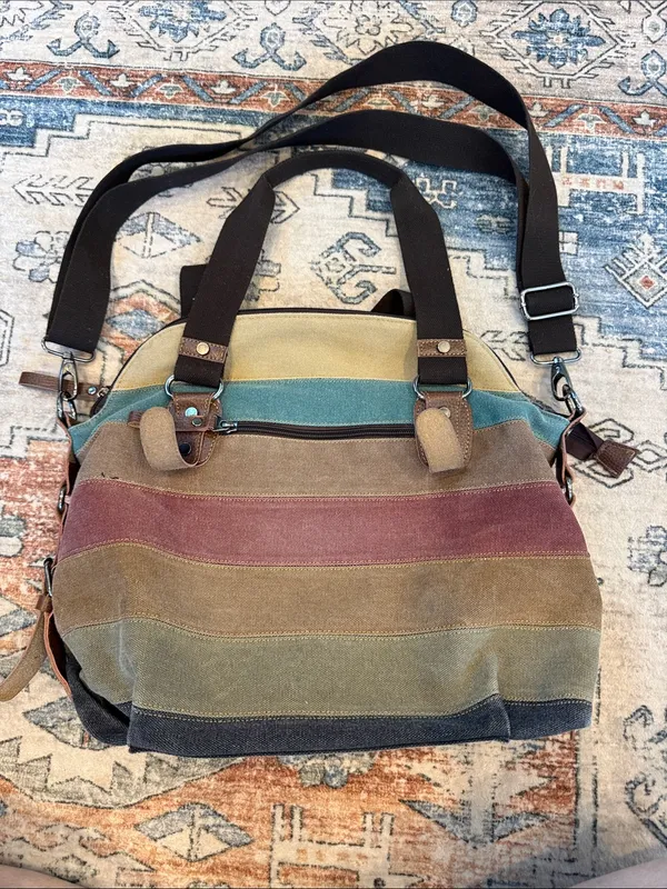 Hot canvas bag shoulder tote purse crossbody messenger satchel woman handbag - Image 3