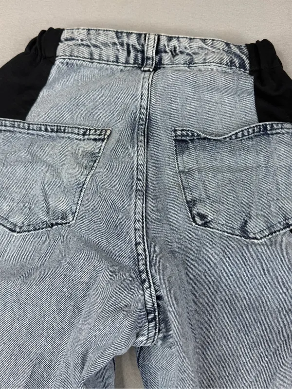 TEN/22 Jeans XS Y2K Wide Leg Acid Wash Denim Black Side Stripe 34" Inseam - Image 5