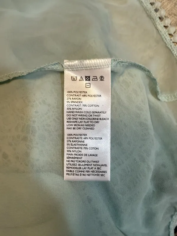 Sheer Crochet Lacey Asymmetrical Delicate Fairy Romantic Airy Tank Top Medium - Image 2
