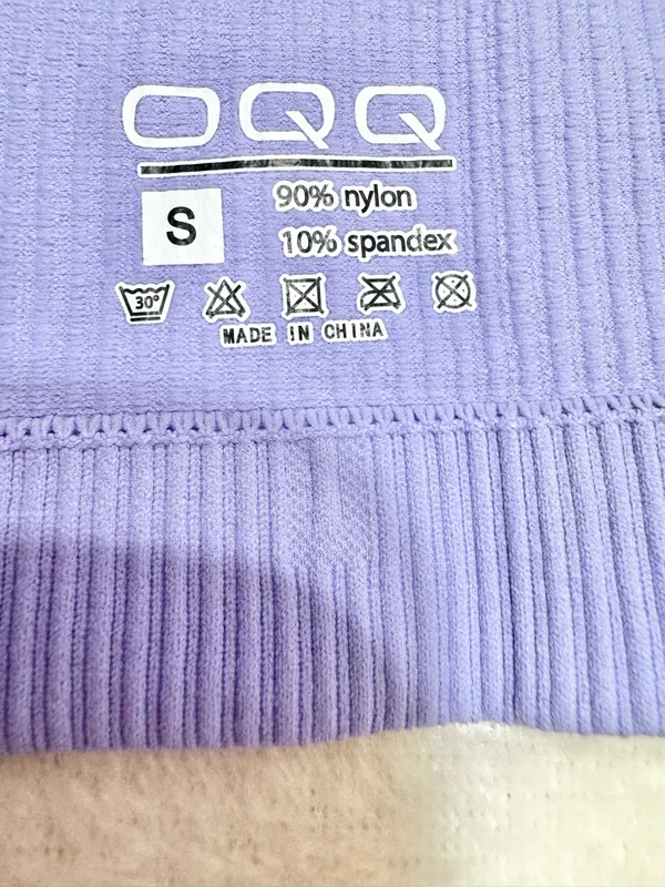 OQQ Lavender/Lilac Square Neck Ribbed Mini Bodycon Dress Size Small - Image 8
