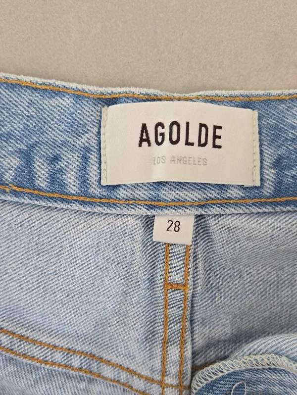 Agolde Light Blue Distressed Women's Denim Shorts Size 28 - Image 7