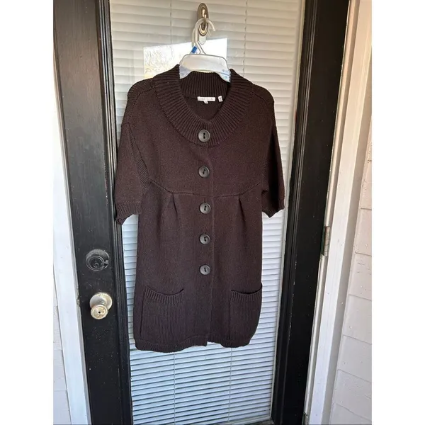 Vince Brown Wool Blend Sweater Cardigan Dress Button Front Brown Size S Lagenloo - Image 3
