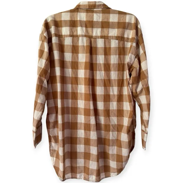 Maeve Bennett Button Down Shirt Brown Buffalo Check Size XS - Image 4