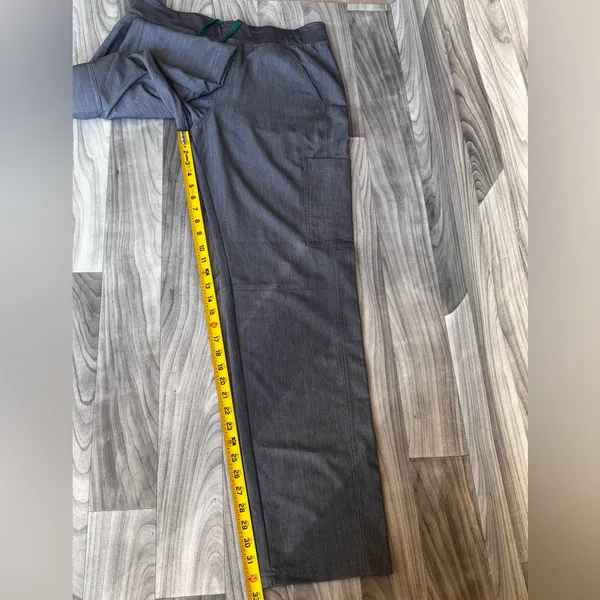 Figs Gray Cargo Pants with Green Accent - Image 7