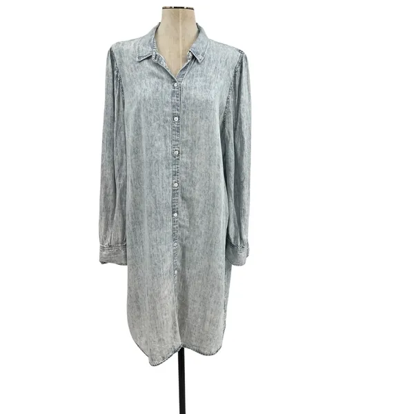 Rails Adele Shirt Dress Long Sleeve Light Acid‎ Wash Denim Blue Size XXL - Image 3