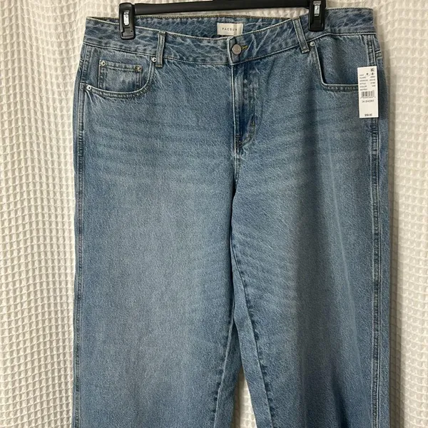 PacSun Casey Low Rise Baggy Wide Leg Jeans Women's 34 SHORT Blue Denim NWT - Image 5