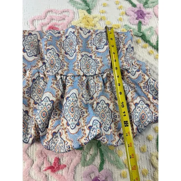 A COLLECTION ‎ White Blouse with Colorful Floral Design size m - Image 5