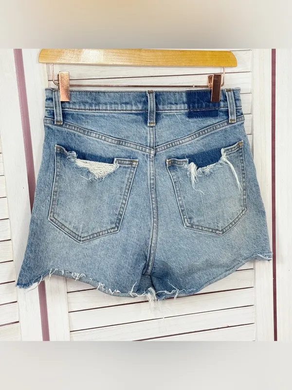 Abercrombie & Fitch High Rise Denim Cutoffs Mom Jean Shorts‎ Blue Size 2 26 - Image 3