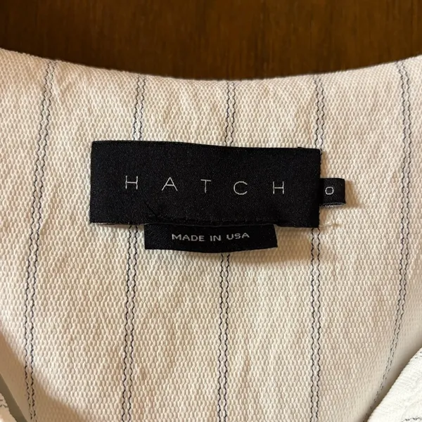 Hatch Maternity Jenna White Striped Midi Dress - Image 4