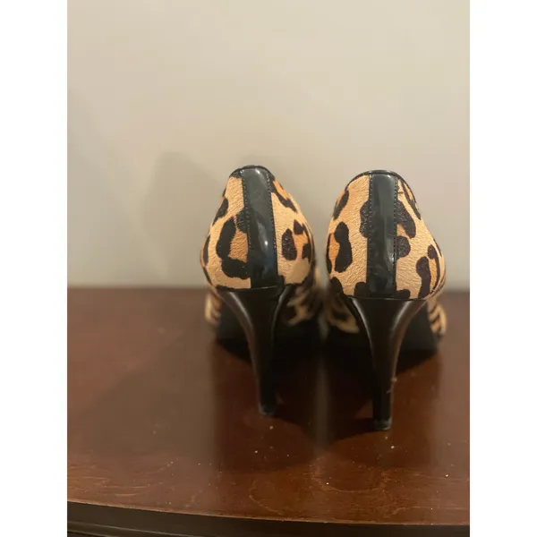 Anne Klein Heels Leopard Fur Leather Upper Size 8 - Image 3