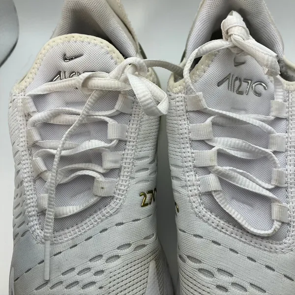 Nike Air Max 270 White Gold Womens Running Shoes‎ Sneakers Size 7 DM3080-100 - Image 4