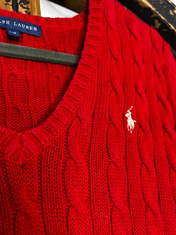 Vintage Polo Ralph Lauren Sweater Knit Chunky Cable - Image 2
