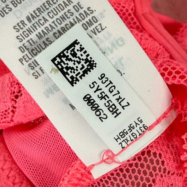 Aerie Real Good Lace Bralette Neon‎ Pink Floral V-Neck Mesh Longline Small - Image 7