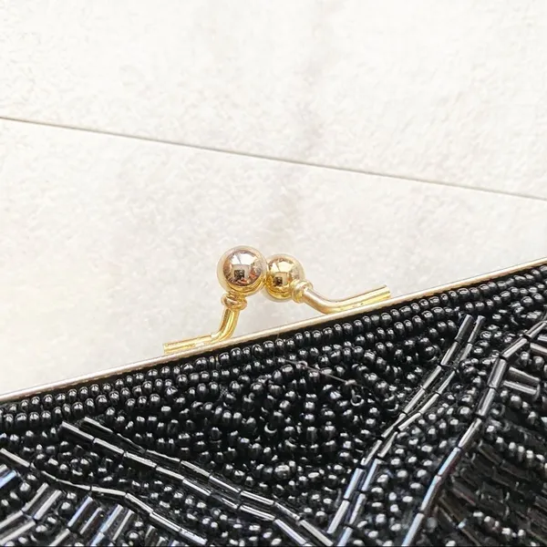 Vintage Black Beaded Evening Bag - Image 14