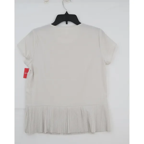 Spanx‎ Get Moving Yes Pleats Tee White Cloud Short Sleeve Top Small - Image 2