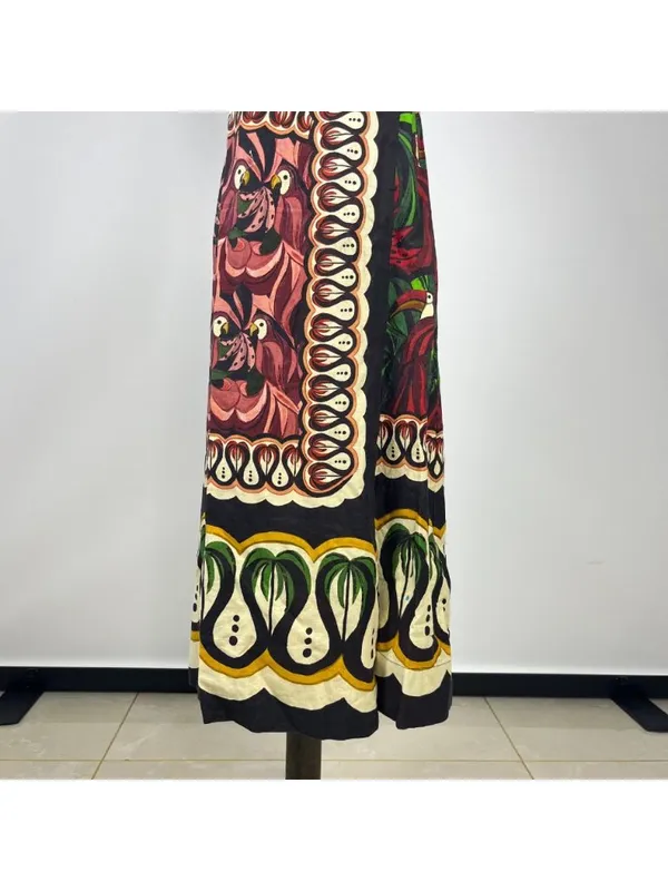 NWOT Farm Rio Multicolor Sleeveless Linen Blend Floral Midi Dress Size XS - Image 5
