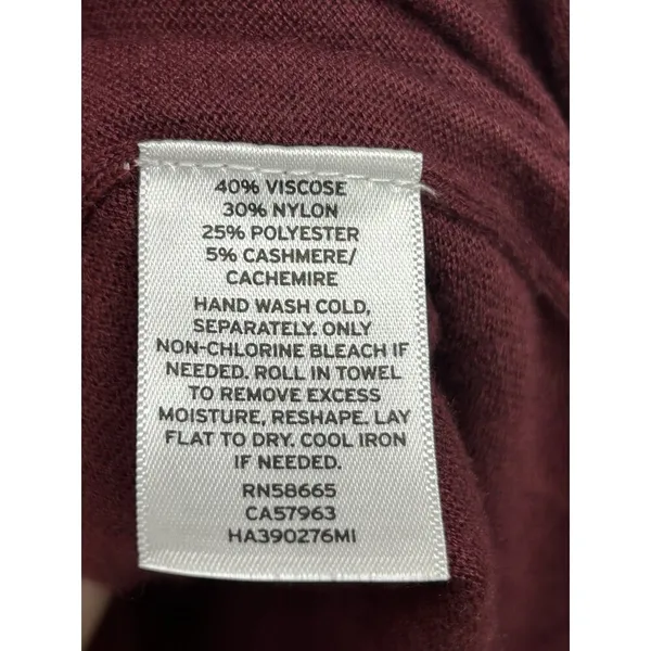 Halogen Cashmere Blend Long Cardigan Sweater size extra small XS Burgundy - Image 5