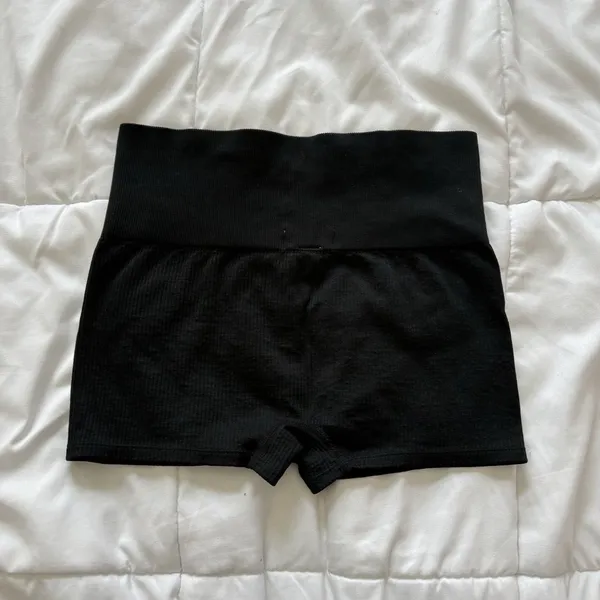 Womens Size Medium High Waisted Seamless Black Shorts Activewear Yoga‎ Nylon Gym - Image 6