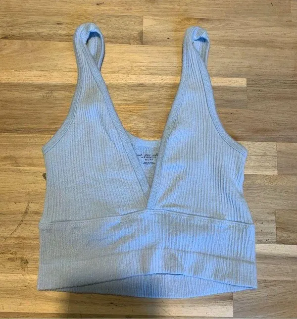 Urban Outfitters Out From Under Light Blue V-Neck Crop Top Bralette XS - Image 2