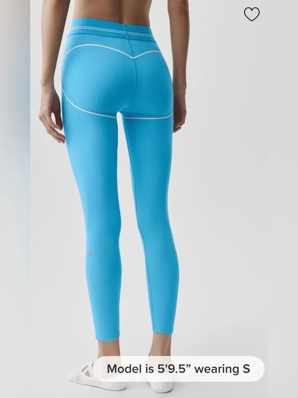 ALO Yoga Airbrush High Waist 7/8 Heart Throb Leggings Azure Blue White Size S - Image 3