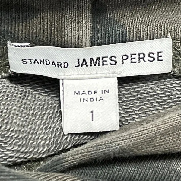 James Perse Green Gray Camo Camouflage Fleece Hoodie Hooded Sweatshirt Top Sz 1 - Image 4