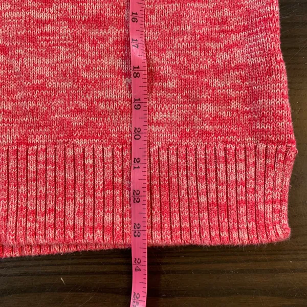 GAP Pink Marled Y2K Style V-Neck Sweater S Clean Girl Cozycore 100% Cotton Knit - Image 12