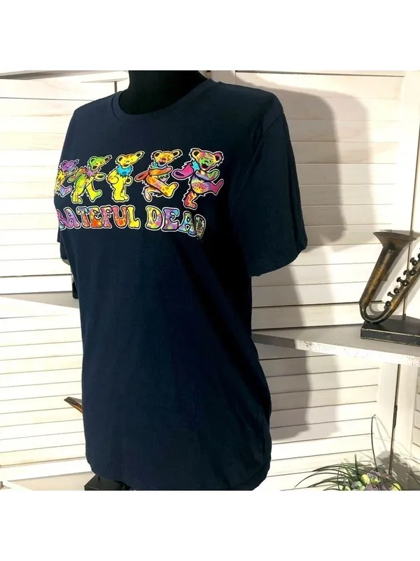Grateful Dead dancing bears T-shirt music concert band grunge 70s nostalgia rock - Image 4